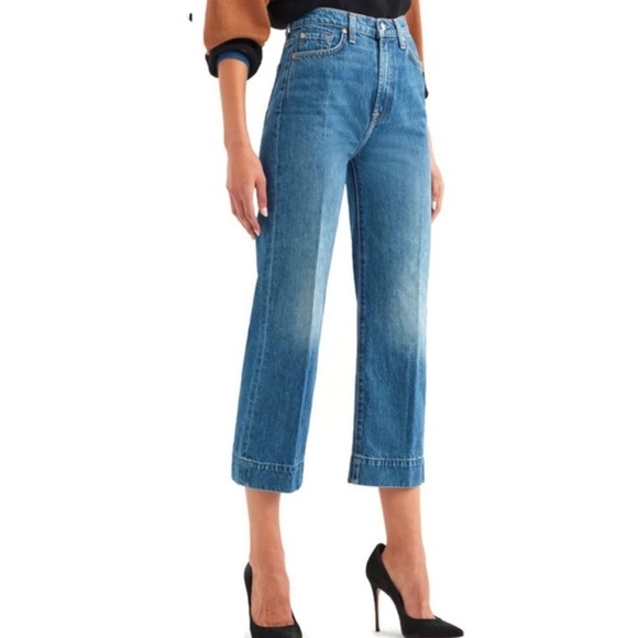 7 For All Mankind Denim - 7 for All Mankind "Baby Jo" Havana Rigid Cropped Jeans